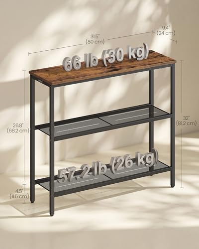 VASAGLE console table adjustable feet and legs