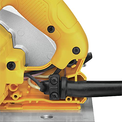 Side view showing DEWALT DWE575 depth adjustment