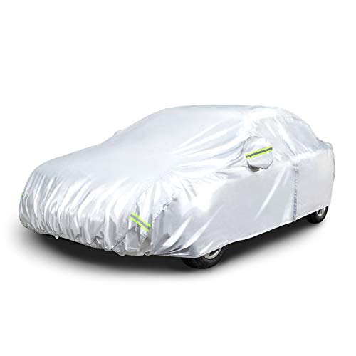 Basics silver 150D Oxford sedan car cover