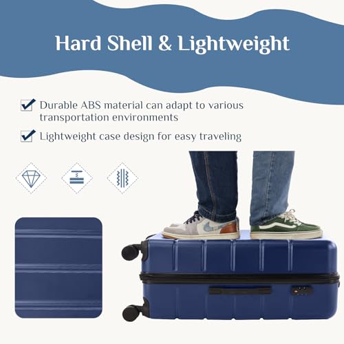 NEWBULIG 2LG-20BU hardside spinner suitcase side profile