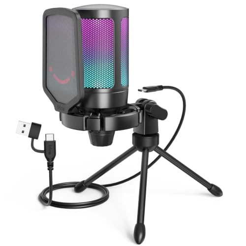 FIFINE AmpliGame A6V USB Gaming Microphone front view