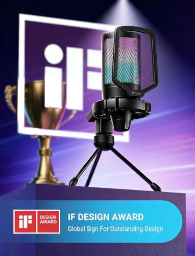 FIFINE AmpliGame A6V microphone with RGB lighting