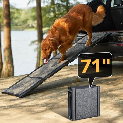 PetThem 71-inch extra-long foldable dog ramp for cars