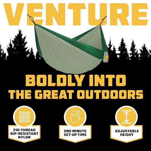 Included tree straps and carabiner kit