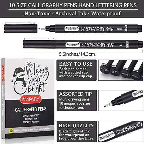 Assorted nib sizes of PANDAFLY hand lettering pens