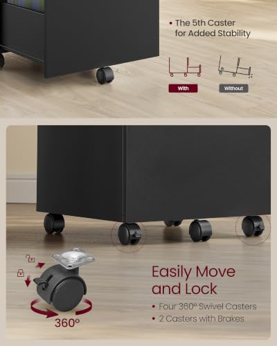 VASAGLE CUSTOS Filing Cabinet for A4 and letter-size documents