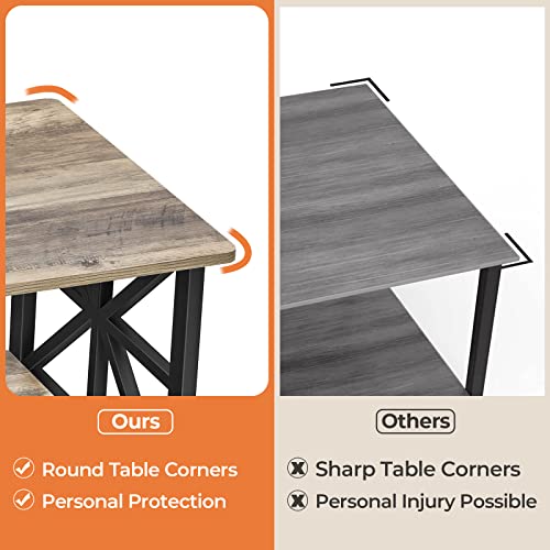 GreenForest table showing X-frame metal legs