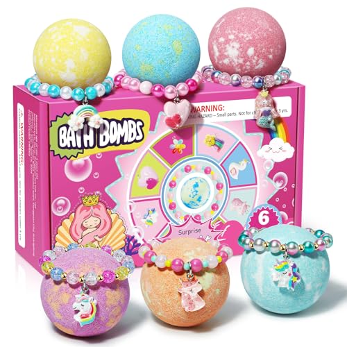 Sanyi Unicorn Bath Bombs for Kids with Bracelet Inside box