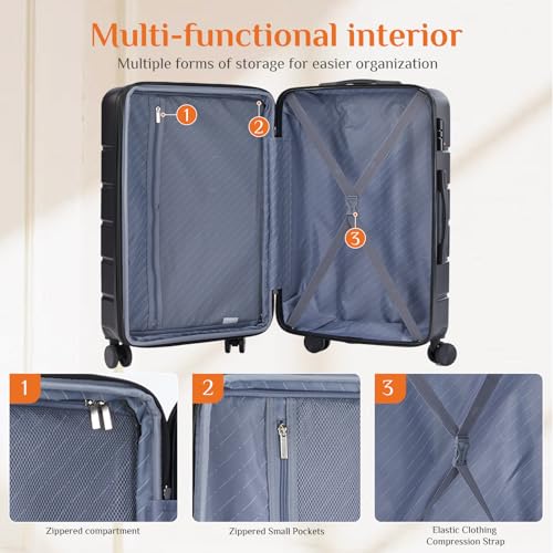 Sweetcrispy suitcase interior mesh compartments