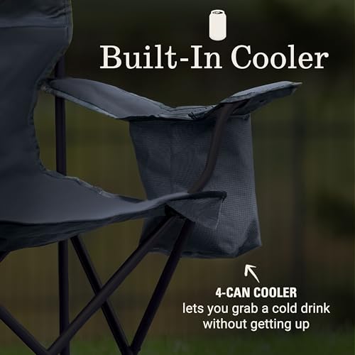 Coleman chair with mesh cup holder