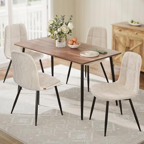 VASAGLE Dining Chairs Set of 4 in cream white