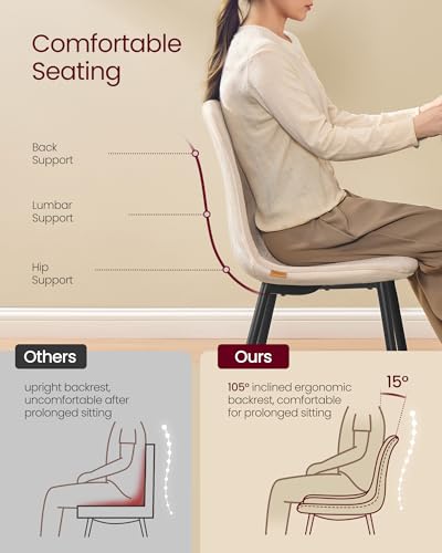 VASAGLE dining chair ergonomic 105 degree backrest angle