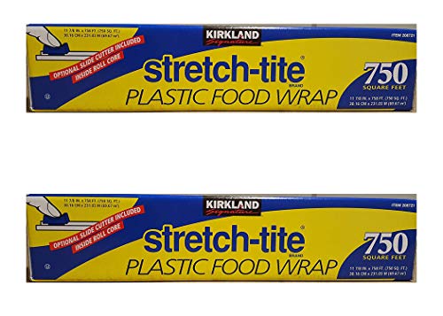 Kirkland Signature Stretch Tite Plastic Food Wrap 2 Pack blue box