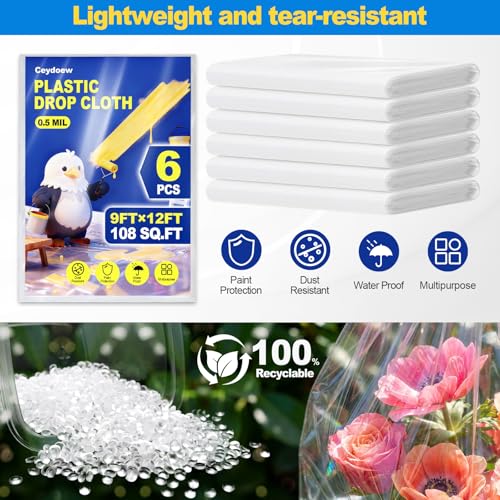 Ceydoew plastic tarp covering furniture