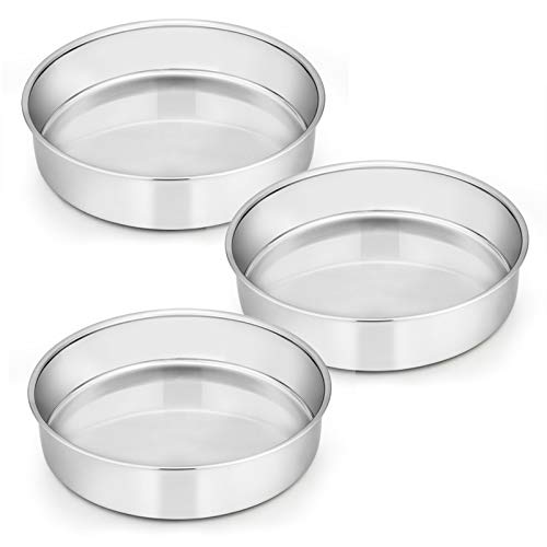 E-far 8 inch stainless steel cake pan set of 3