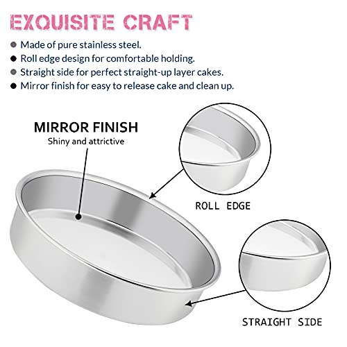 Top down view of E-far 8 inch silver baking pans
