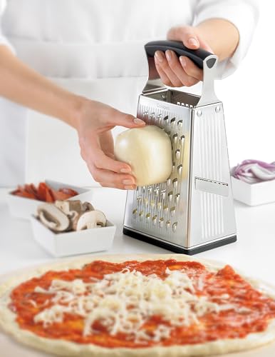 Cuisipro kitchen grater showing multiple shredding sides