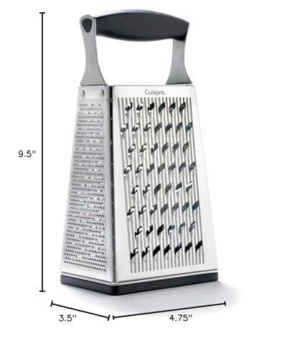 Stainless steel Cuisipro box grater for cheese and vegetables