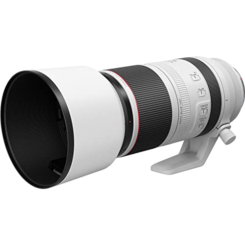 Included lens hood attached to Canon RF 100-500mm lens