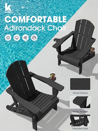 KINGYES HDPE Adirondack chair folded for storage