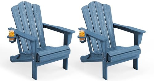 KINGYES Folding Adirondack Chair Set of 2 front view