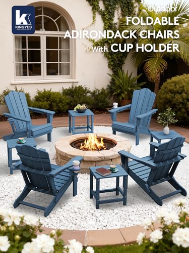 Navy HDPE Adirondack chair side profile
