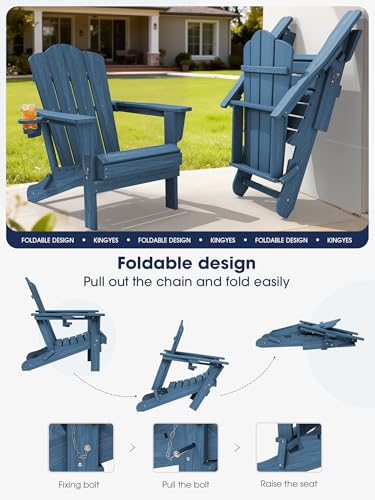 Folded KINGYES Adirondack chair for storage