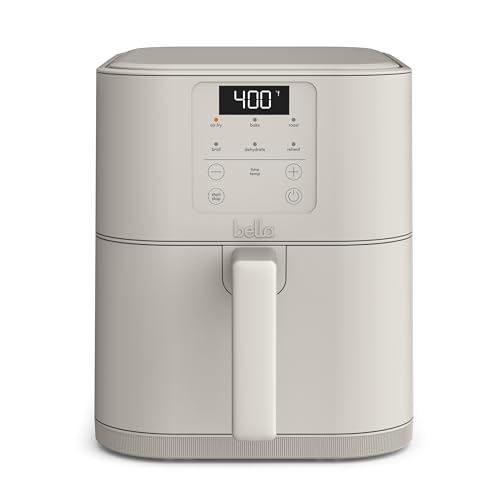 BELLA Fits-Anywhere 6qt Slim Air Fryer in Oatmilk
