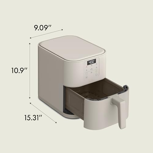 The BELLA air fryer set on a modern kitchen countertop