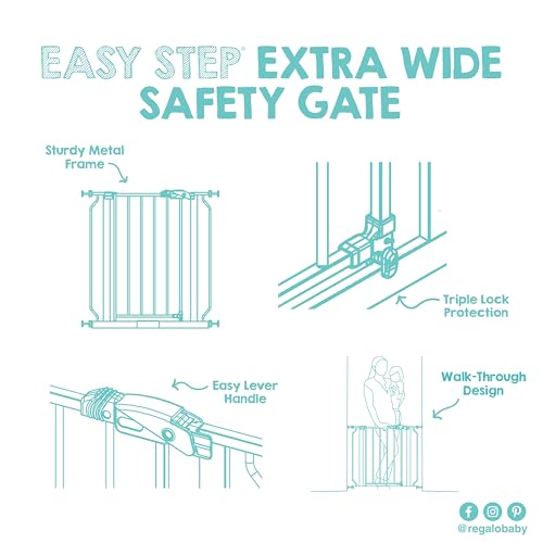 Side profile of Regalo 30 inch tall baby gate