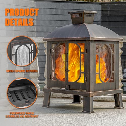 Panovue chiminea in a patio setting