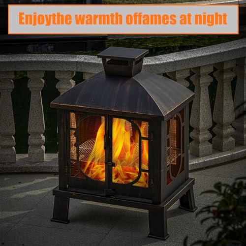 Metal mesh door on Panovue fire pit