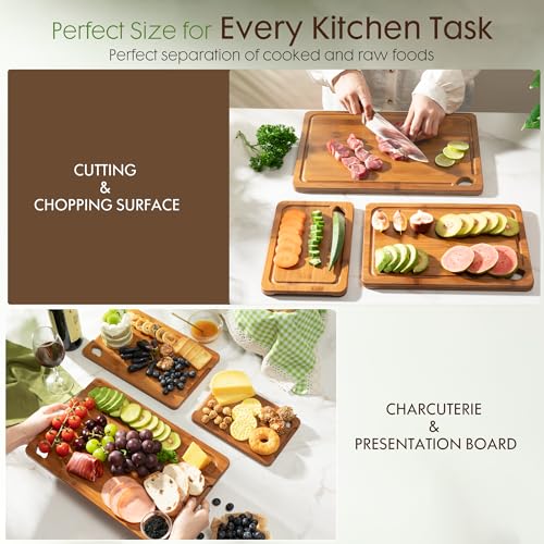 Astercook bamboo boards in wooden storage stand