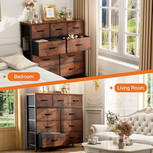 Side profile of 9 drawer storage unit