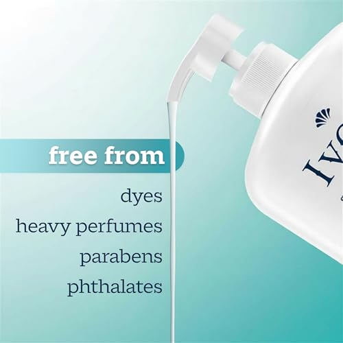 Back view of Ivory Sensitive body wash bottle with ingredients