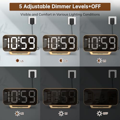 Peakeep digital clock brightness demonstration