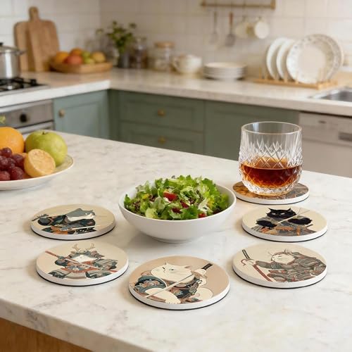 DOOKE coasters showing the cork anti-slip bottom