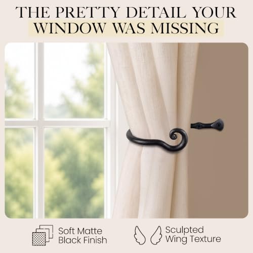 RTZEN 8401 curtain tieback installed on wall
