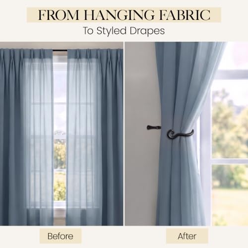 Set of two metal curtain holdbacks