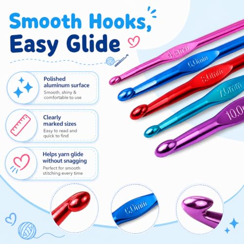 Hanmir crochet hooks handle size markings