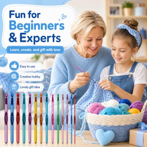 Crochet hooks set for professional crafters
