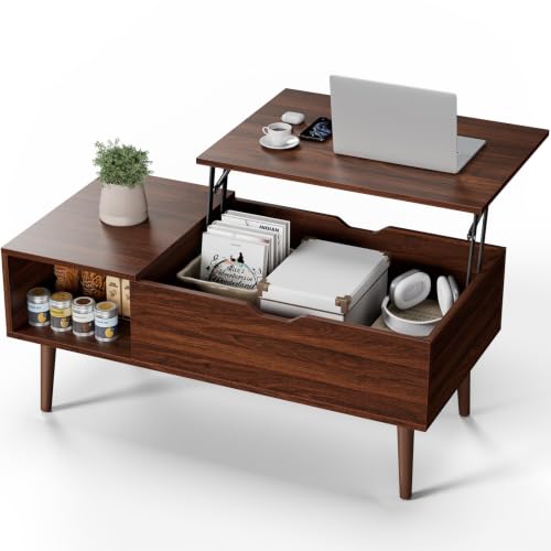 DUMOS lift top coffee table dark brown