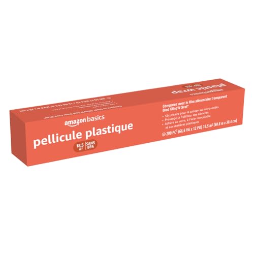 Clear plastic wrap stretched over a container