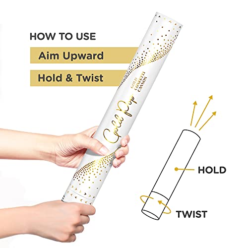 JAPJA Streamer Confetti Cannons showing metallic gold finish