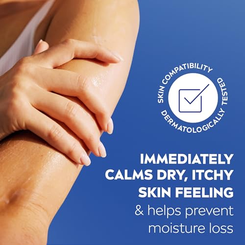 Application of NIVEA healing lotion on arm