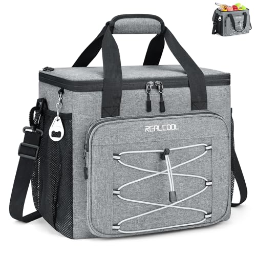 RealCool 35 Can Collapsible Soft Cooler in grey