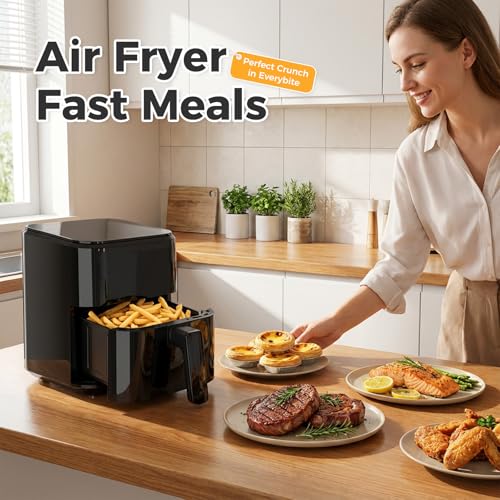 DUMOS 3 Qt air fryer in a kitchen setting