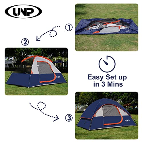 UNP camping tent with rainfly installed