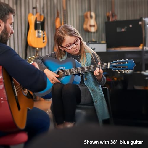 Side profile of Ashthorpe 38-inch acoustic guitar
