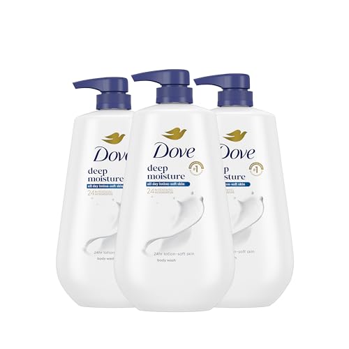 Dove Deep Moisture Body Wash 30.6 oz 3 pack front view